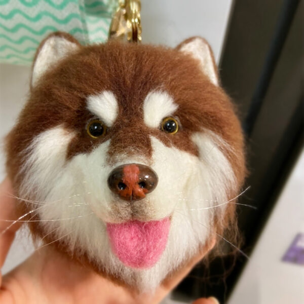customized 3d needle felting pet keychain 14