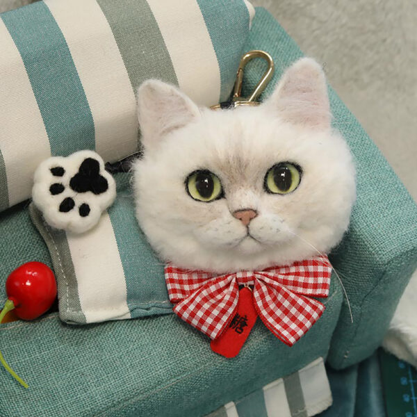 customized 3d needle felting pet keychain 2