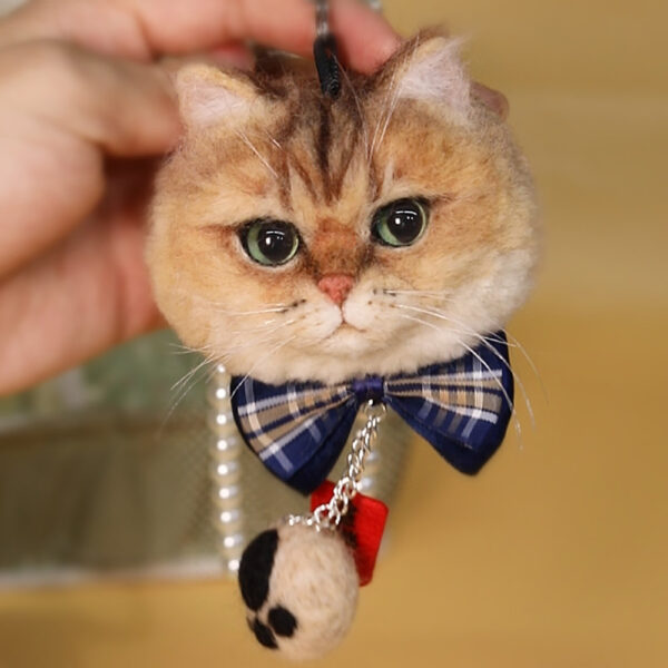 customized 3d needle felting pet keychain 3