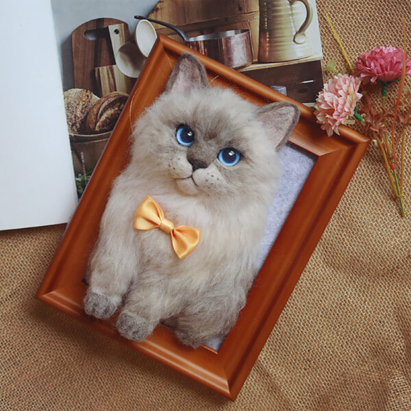 custom 3d needle felt pet portrait frame