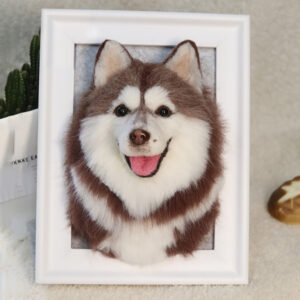 custom 3d needle felt pet portrait frame