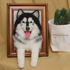 custom 3d needle felt pet portrait frame