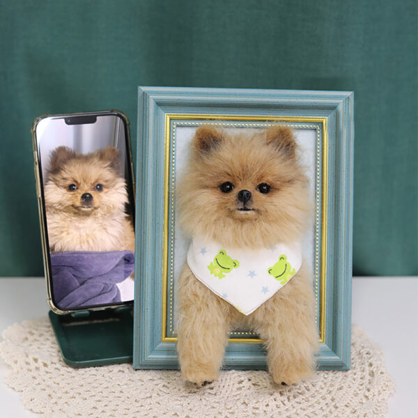 custom 3d needle felt pet portrait frame
