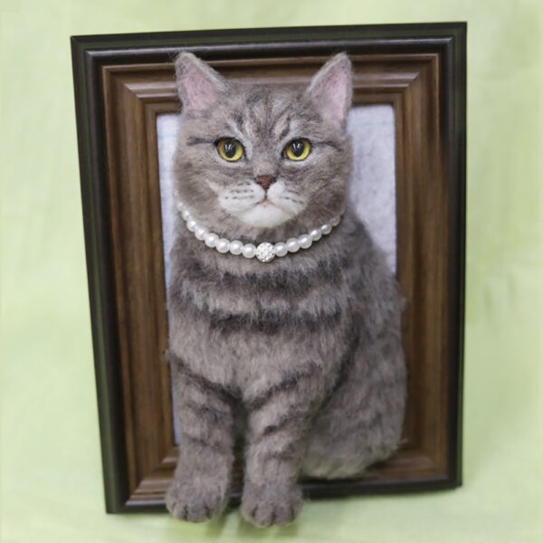 custom 3d needle felt pet portrait frame